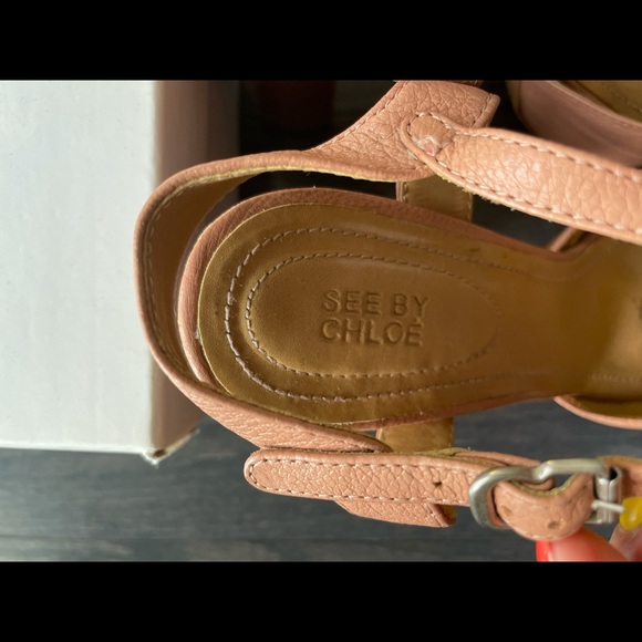 See By Chloé Light Pink Chunky Block Sandals EU 37 - Picture 5 of 7